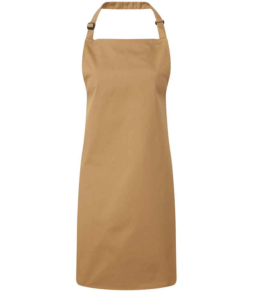 Premier 'Colours' Bib Apron in ONE Camel by Premier — Custom branded clothing by Print Press, featuring premium embroidery produced in our specialist print lab in the UK.