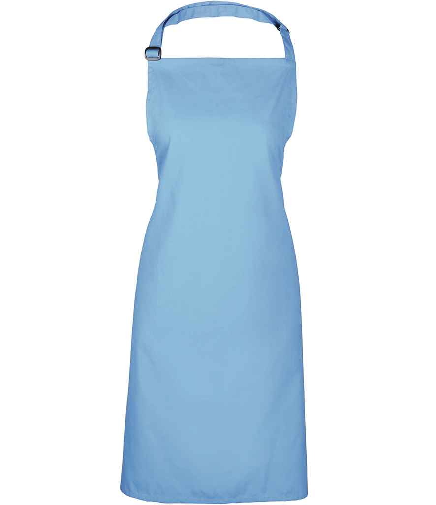 Premier 'Colours' Bib Apron in ONE Cornflower by Premier — Custom branded clothing by Print Press, featuring premium embroidery produced in our specialist print lab in the UK.