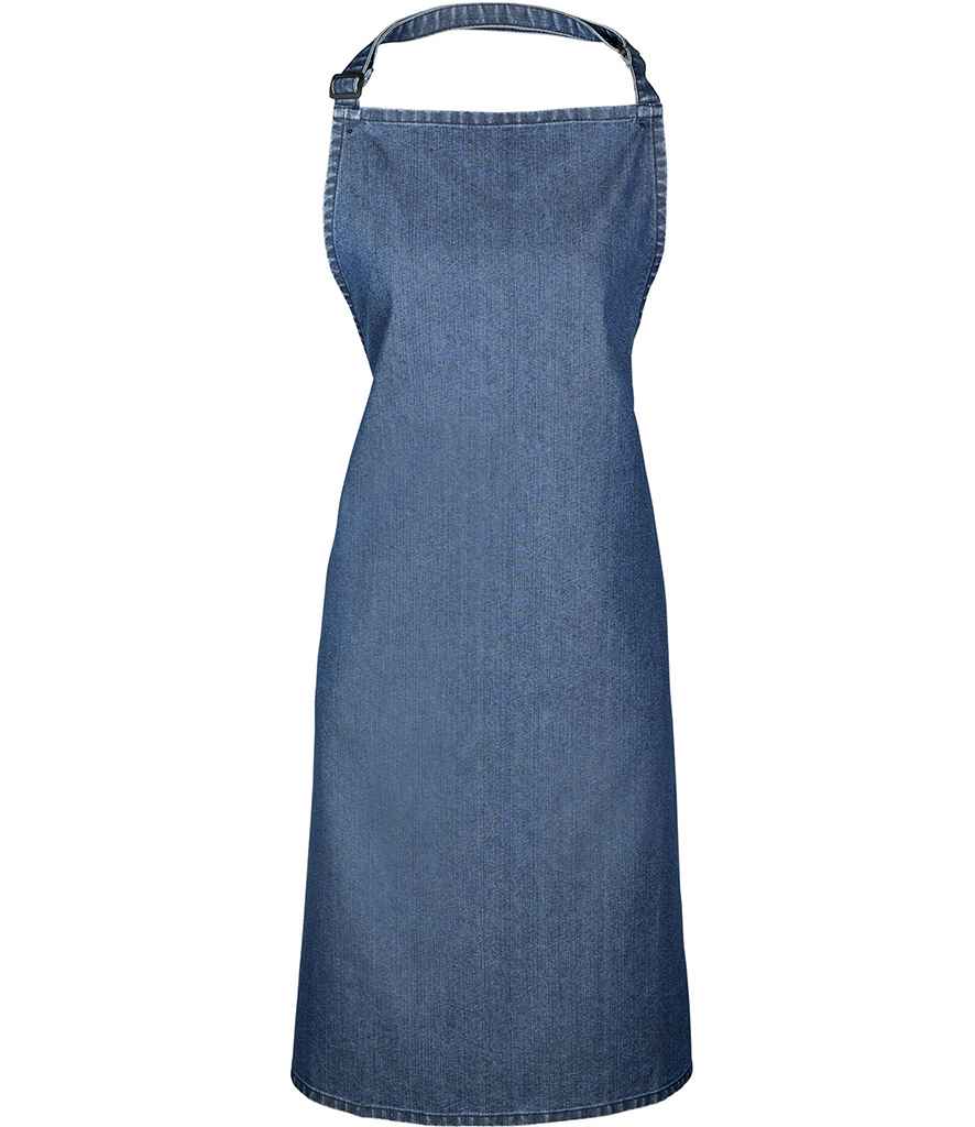 Premier 'Colours' Bib Apron in ONE Indigo Denim by Premier — Custom branded clothing by Print Press, featuring premium embroidery produced in our specialist print lab in the UK.