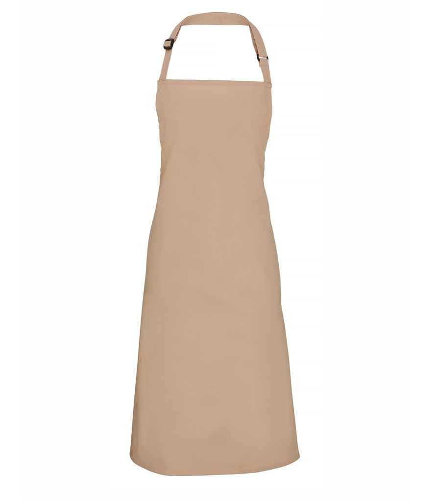 Premier 'Colours' Bib Apron in ONE Latte by Premier — Custom branded clothing by Print Press, featuring premium embroidery produced in our specialist print lab in the UK.