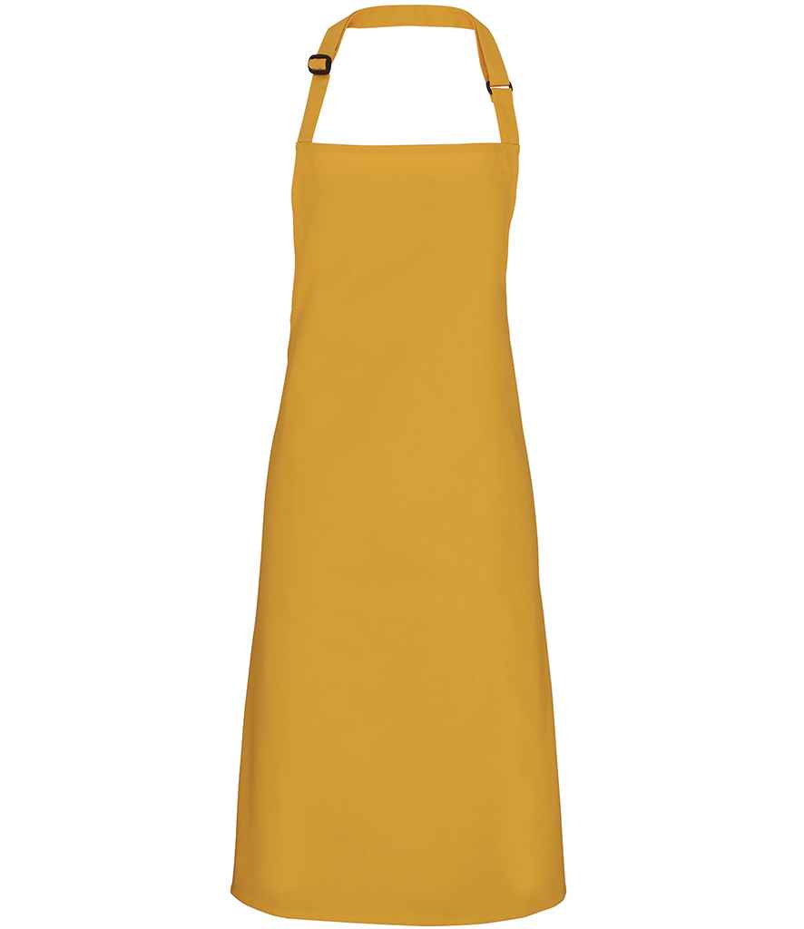 Premier 'Colours' Bib Apron in ONE Mustard by Premier — Custom branded clothing by Print Press, featuring premium embroidery produced in our specialist print lab in the UK.