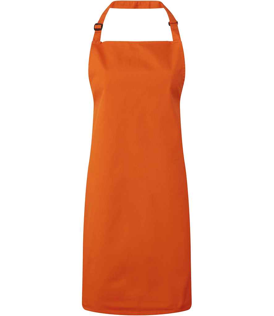 Premier 'Colours' Bib Apron in ONE Orange by Premier — Custom branded clothing by Print Press, featuring premium embroidery produced in our specialist print lab in the UK.