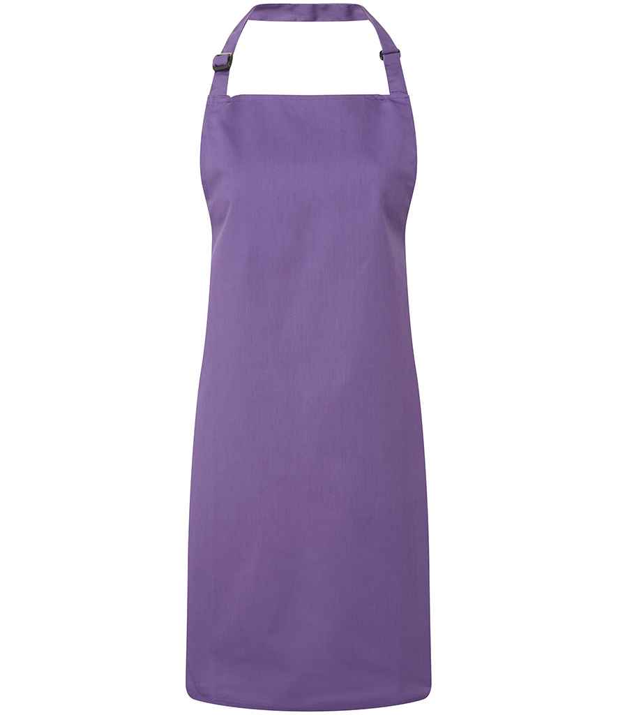 Premier 'Colours' Bib Apron in ONE Purple by Premier — Custom branded clothing by Print Press, featuring premium embroidery produced in our specialist print lab in the UK.
