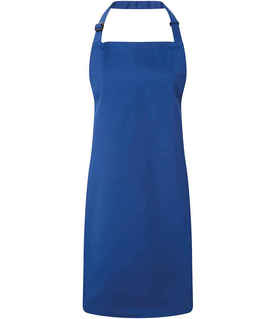 Premier 'Colours' Bib Apron in ONE Royal Blue by Premier — Custom branded clothing by Print Press, featuring premium embroidery produced in our specialist print lab in the UK.