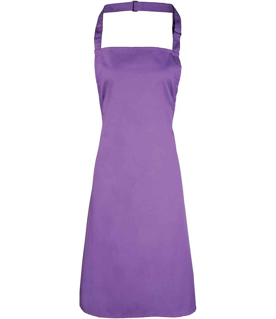 Premier 'Colours' Bib Apron in ONE Rich Violet by Premier — Custom branded clothing by Print Press, featuring premium embroidery produced in our specialist print lab in the UK.
