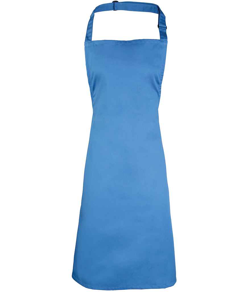 Premier 'Colours' Bib Apron in ONE Sapphire Blue by Premier — Custom branded clothing by Print Press, featuring premium embroidery produced in our specialist print lab in the UK.