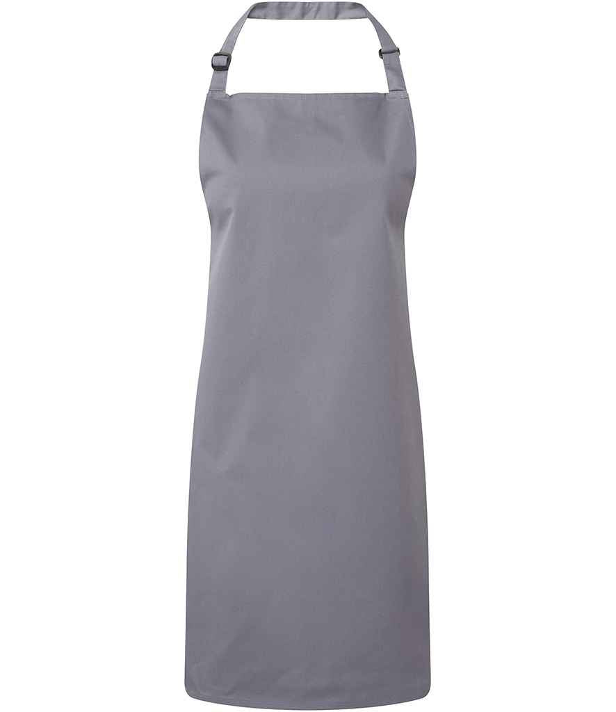 Premier 'Colours' Bib Apron in ONE Steel by Premier — Custom branded clothing by Print Press, featuring premium embroidery produced in our specialist print lab in the UK.