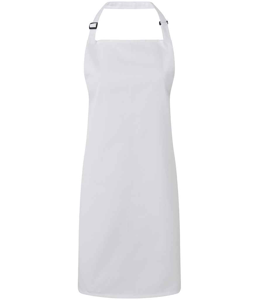 Premier 'Colours' Bib Apron in White by Premier — Custom branded clothing by Print Press, featuring premium embroidery produced in our specialist print lab in the UK.