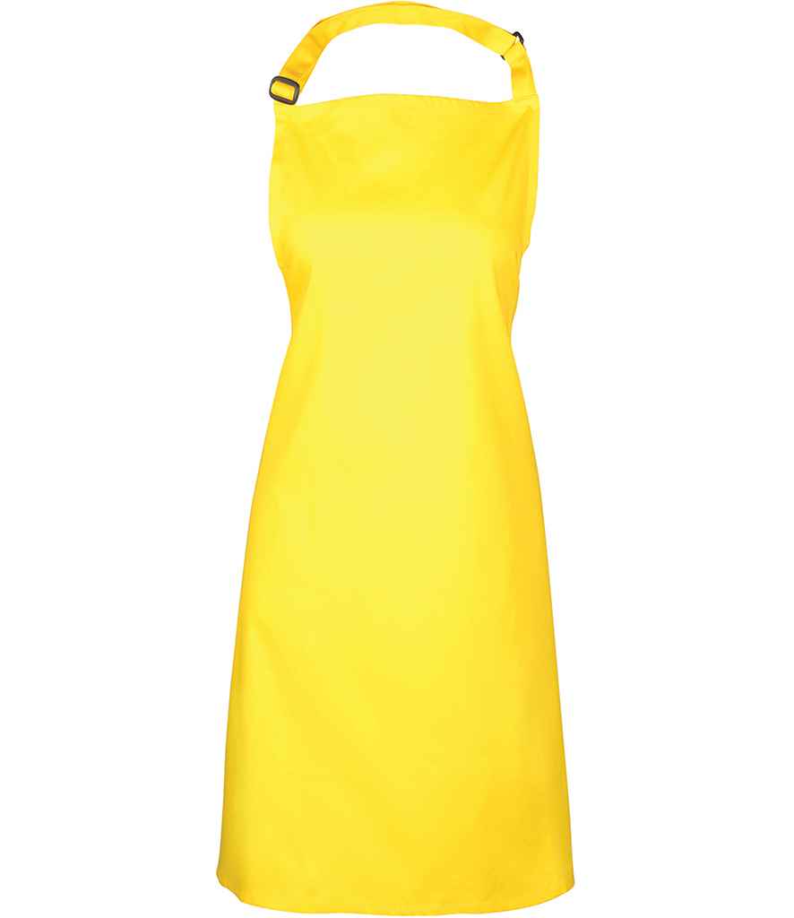 Premier 'Colours' Bib Apron in ONE Yellow by Premier — Custom branded clothing by Print Press, featuring premium embroidery produced in our specialist print lab in the UK.