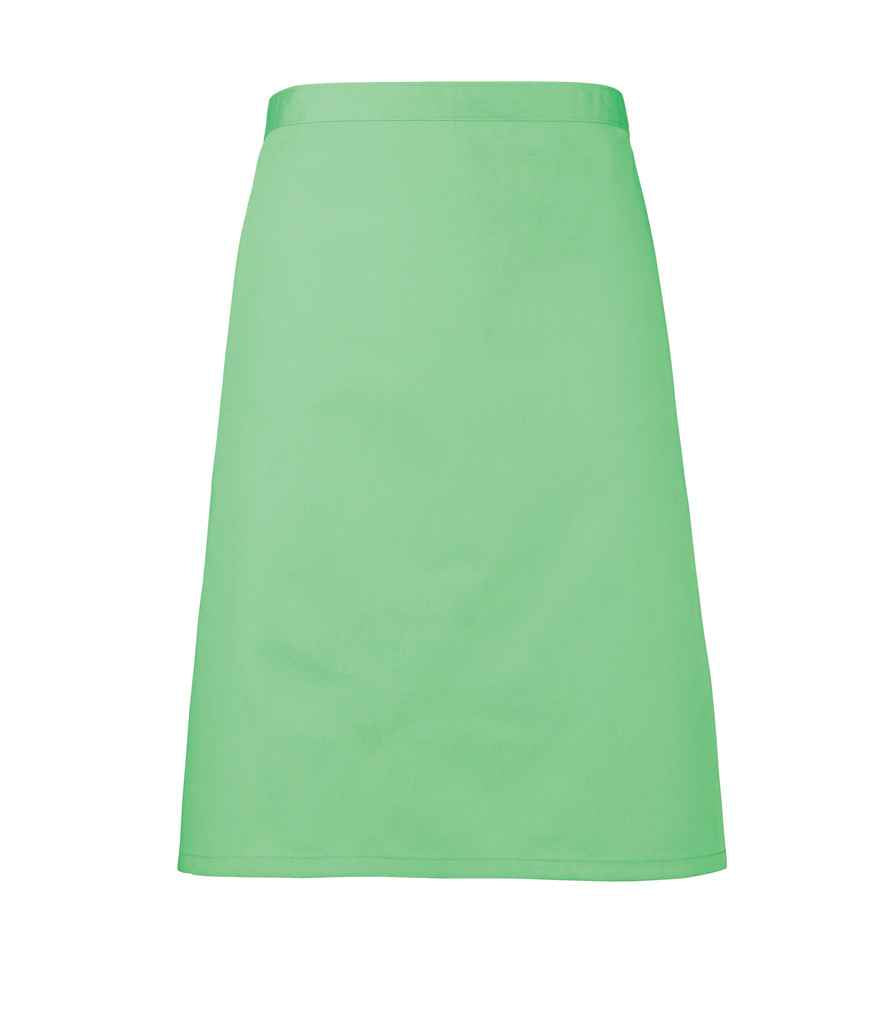 Premier 'Colours' Mid Length Apron in ONE Apple Green by Premier — Custom branded clothing by Print Press, featuring premium embroidery produced in our specialist print lab in the UK.