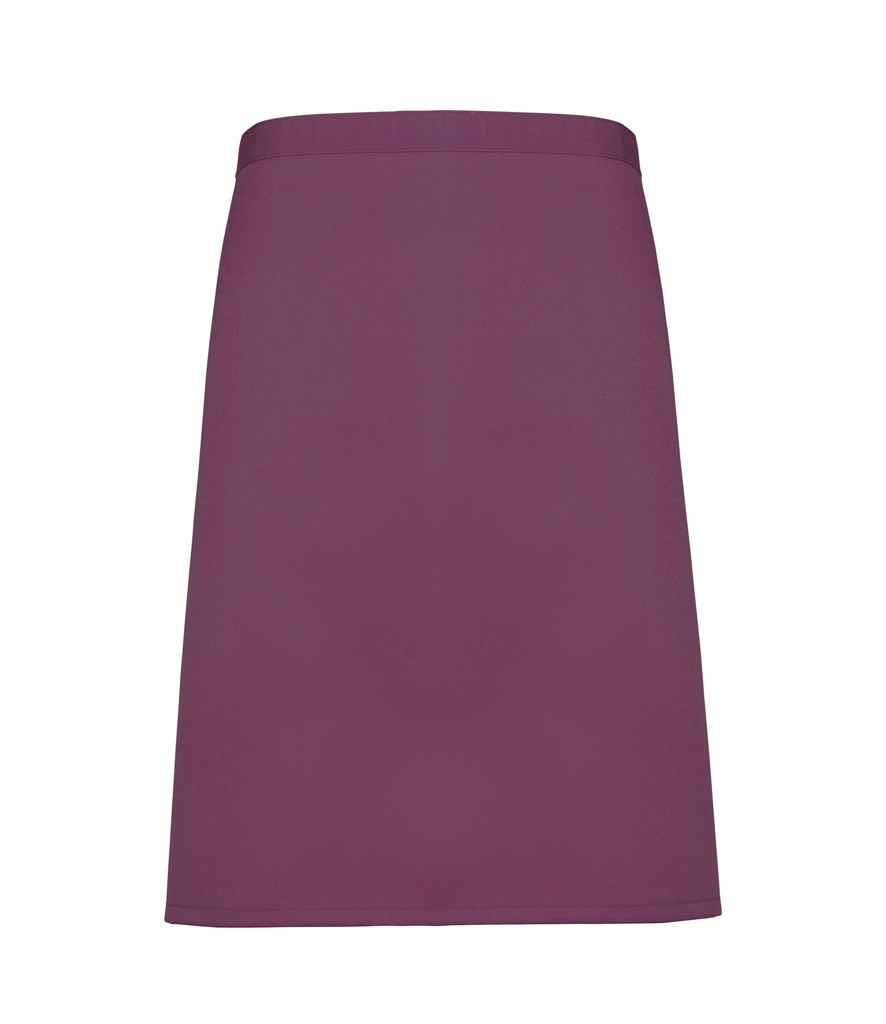 Premier 'Colours' Mid Length Apron in ONE Aubergine by Premier — Custom branded clothing by Print Press, featuring premium embroidery produced in our specialist print lab in the UK.