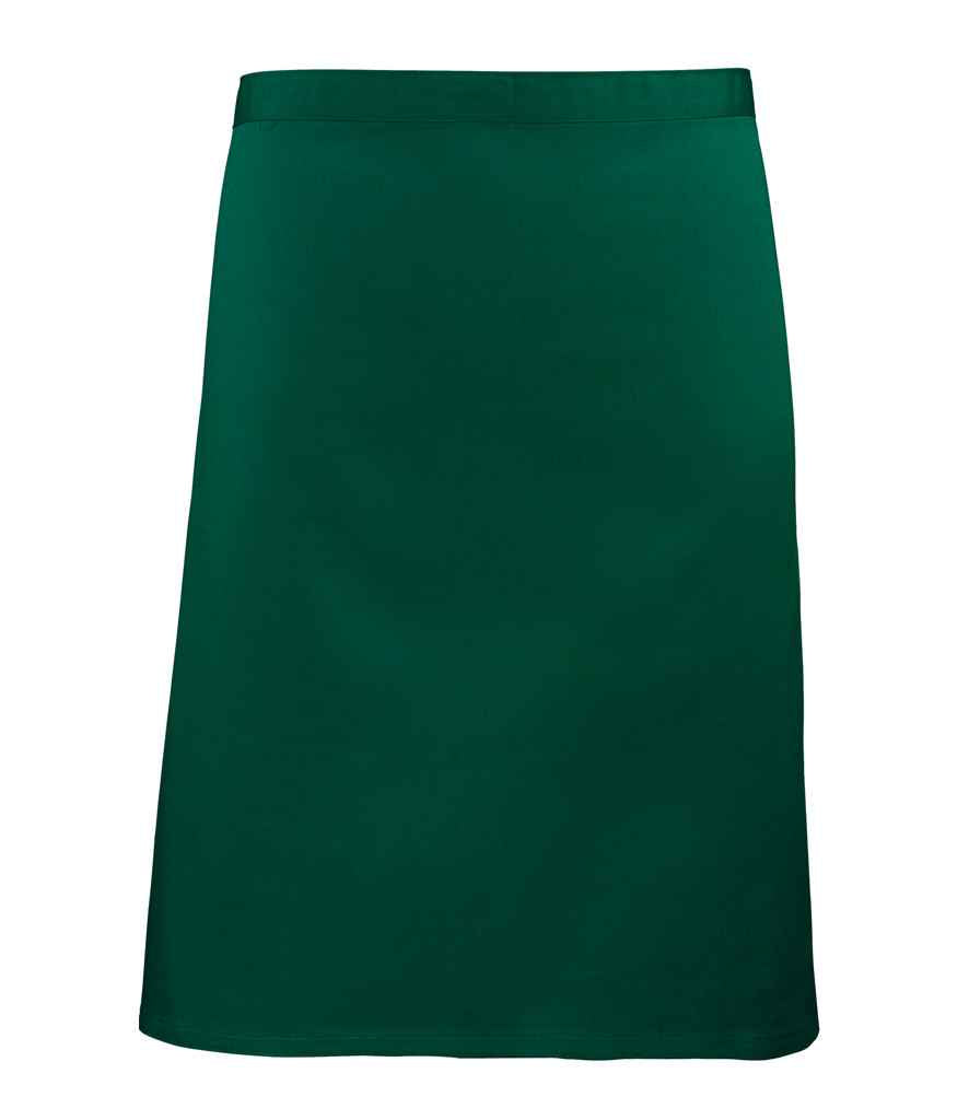 Premier 'Colours' Mid Length Apron in ONE Bottle Green by Premier — Custom branded clothing by Print Press, featuring premium embroidery produced in our specialist print lab in the UK.
