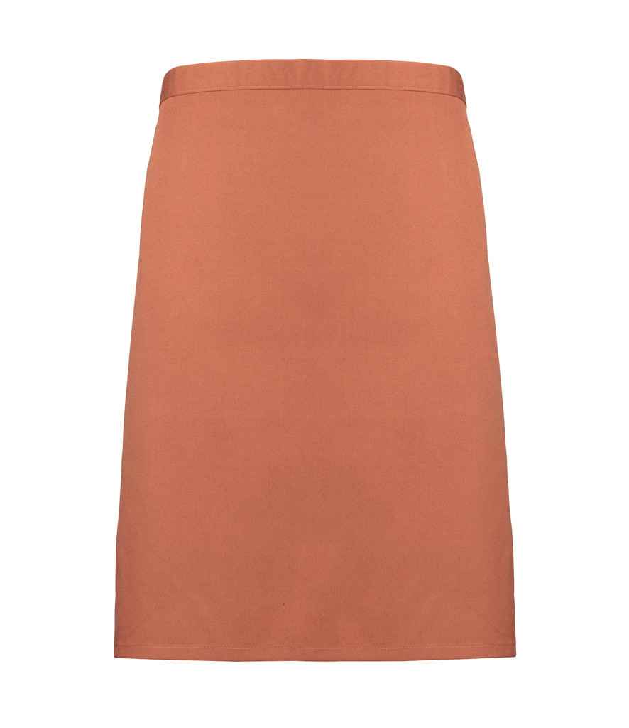 Premier 'Colours' Mid Length Apron in ONE Chestnut by Premier — Custom branded clothing by Print Press, featuring premium embroidery produced in our specialist print lab in the UK.