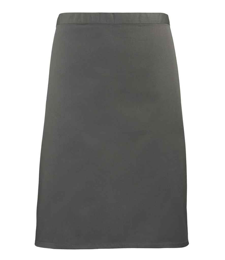 Premier 'Colours' Mid Length Apron in ONE Dark Grey by Premier — Custom branded clothing by Print Press, featuring premium embroidery produced in our specialist print lab in the UK.