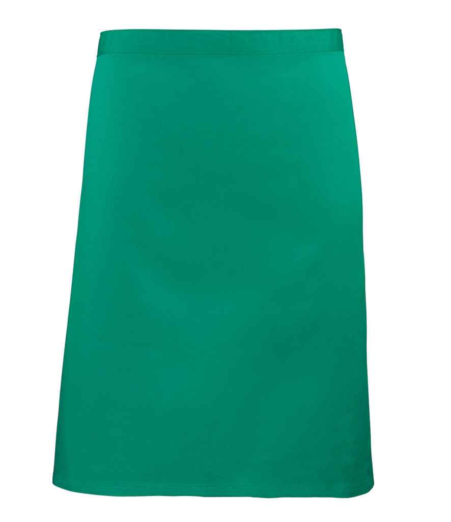 Premier 'Colours' Mid Length Apron in ONE Emerald by Premier — Custom branded clothing by Print Press, featuring premium embroidery produced in our specialist print lab in the UK.