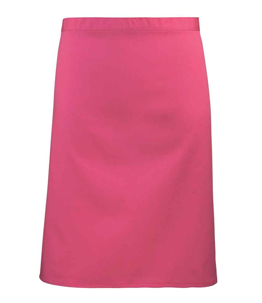 Premier 'Colours' Mid Length Apron in ONE Hot Pink by Premier — Custom branded clothing by Print Press, featuring premium embroidery produced in our specialist print lab in the UK.