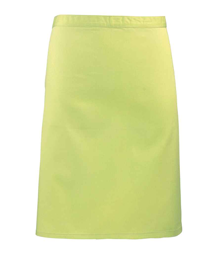 Premier 'Colours' Mid Length Apron in ONE Lime Green by Premier — Custom branded clothing by Print Press, featuring premium embroidery produced in our specialist print lab in the UK.