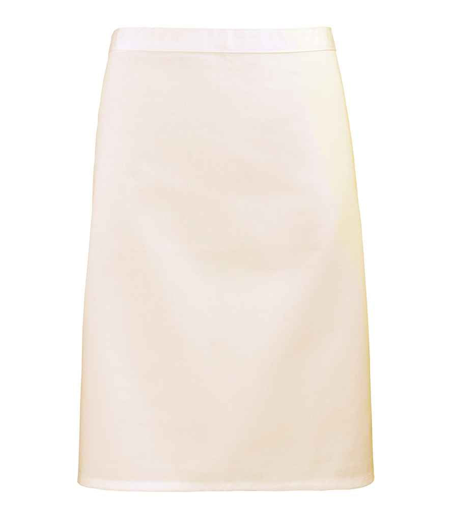 Premier 'Colours' Mid Length Apron in ONE Natural by Premier — Custom branded clothing by Print Press, featuring premium embroidery produced in our specialist print lab in the UK.