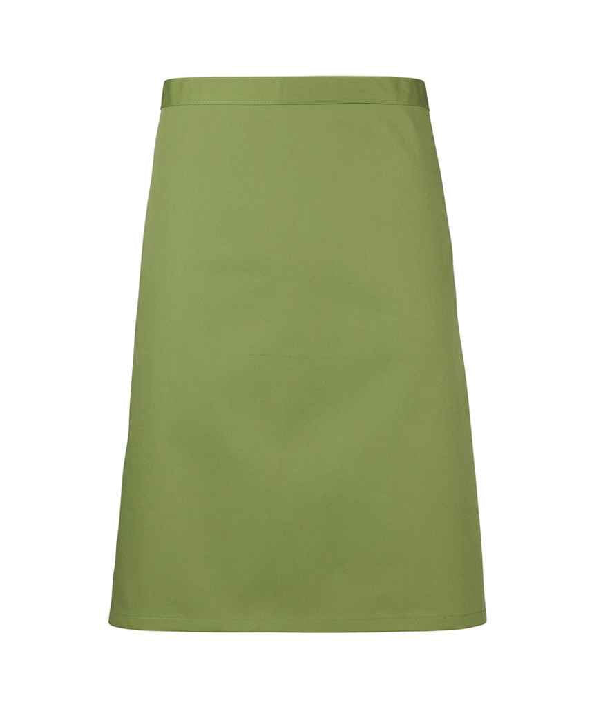 Premier 'Colours' Mid Length Apron in ONE Oasis Green by Premier — Custom branded clothing by Print Press, featuring premium embroidery produced in our specialist print lab in the UK.