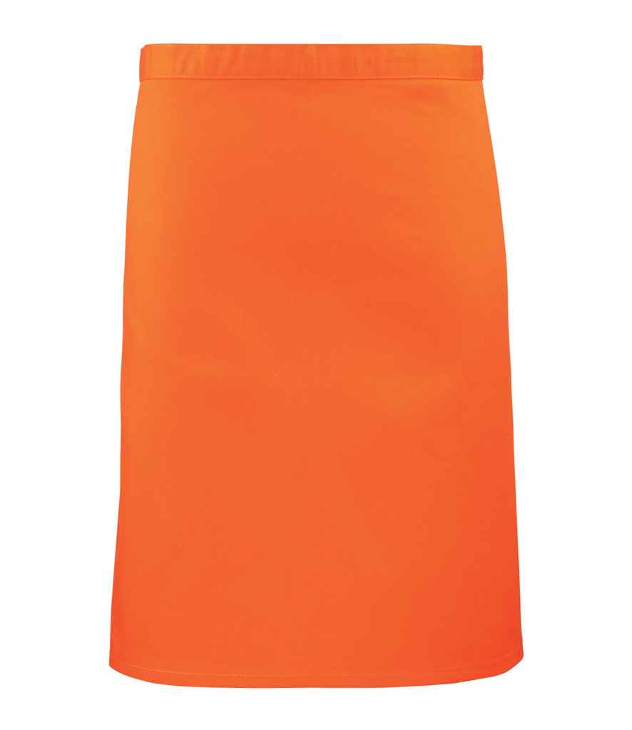 Premier 'Colours' Mid Length Apron in ONE Orange by Premier — Custom branded clothing by Print Press, featuring premium embroidery produced in our specialist print lab in the UK.