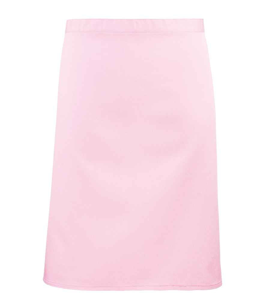 Premier 'Colours' Mid Length Apron in ONE Pink by Premier — Custom branded clothing by Print Press, featuring premium embroidery produced in our specialist print lab in the UK.