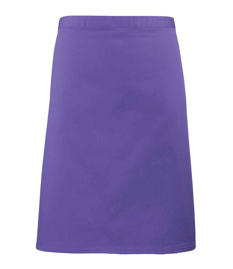 Premier 'Colours' Mid Length Apron in ONE Purple by Premier — Custom branded clothing by Print Press, featuring premium embroidery produced in our specialist print lab in the UK.