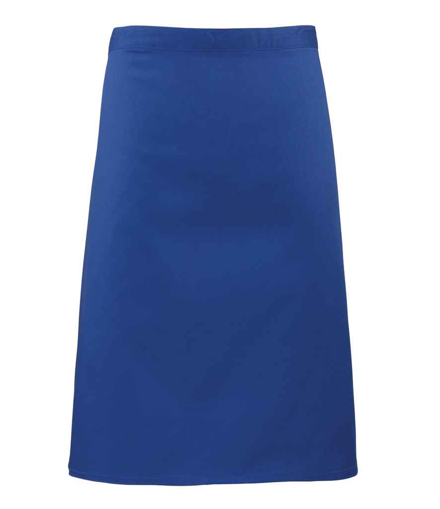 Premier 'Colours' Mid Length Apron in ONE Royal Blue by Premier — Custom branded clothing by Print Press, featuring premium embroidery produced in our specialist print lab in the UK.