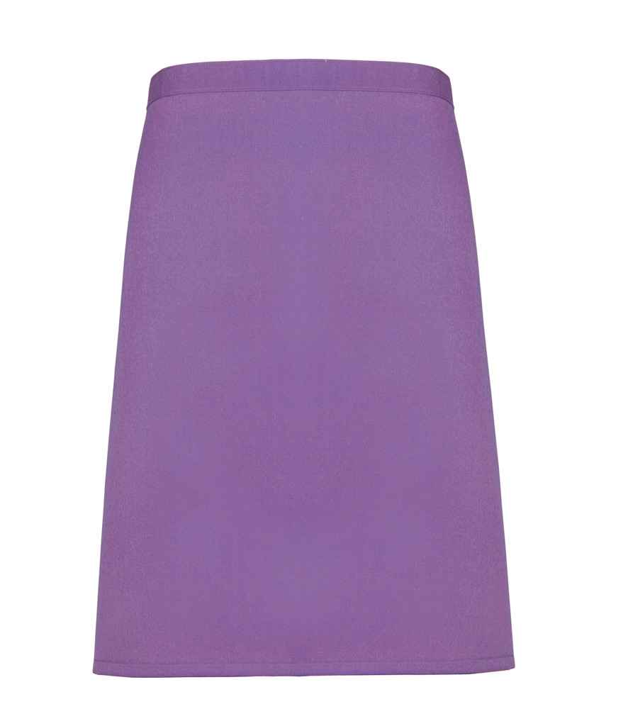 Premier 'Colours' Mid Length Apron in ONE Rich Violet by Premier — Custom branded clothing by Print Press, featuring premium embroidery produced in our specialist print lab in the UK.