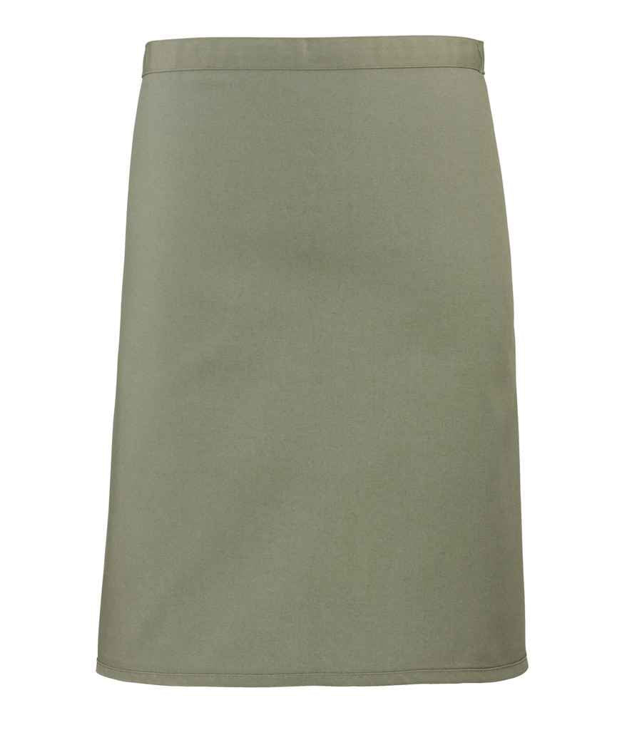 Premier 'Colours' Mid Length Apron in ONE Sage by Premier — Custom branded clothing by Print Press, featuring premium embroidery produced in our specialist print lab in the UK.