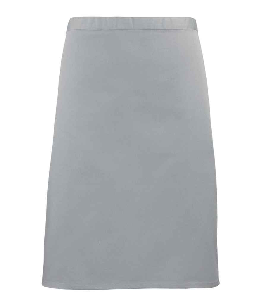 Premier 'Colours' Mid Length Apron in ONE Silver by Premier — Custom branded clothing by Print Press, featuring premium embroidery produced in our specialist print lab in the UK.