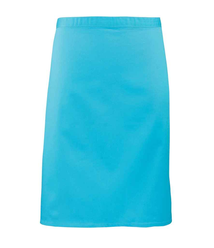 Premier 'Colours' Mid Length Apron in ONE Turquoise Blue by Premier — Custom branded clothing by Print Press, featuring premium embroidery produced in our specialist print lab in the UK.