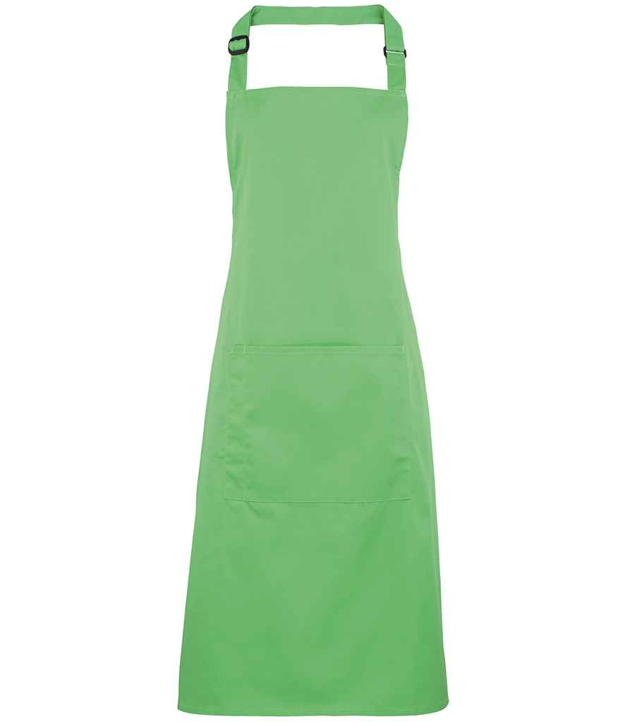 Premier 'Colours' Bib Apron with Pocket in ONE Apple Green by Premier — Custom branded clothing by Print Press, featuring premium embroidery produced in our specialist print lab in the UK.