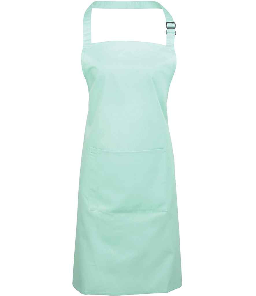 Premier 'Colours' Bib Apron with Pocket in ONE Aqua by Premier — Custom branded clothing by Print Press, featuring premium embroidery produced in our specialist print lab in the UK.
