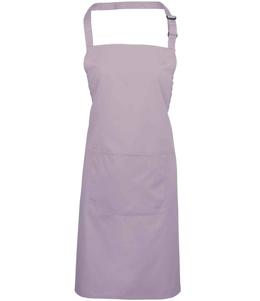 Premier 'Colours' Bib Apron with Pocket in ONE Lilac by Premier — Custom branded clothing by Print Press, featuring premium embroidery produced in our specialist print lab in the UK.