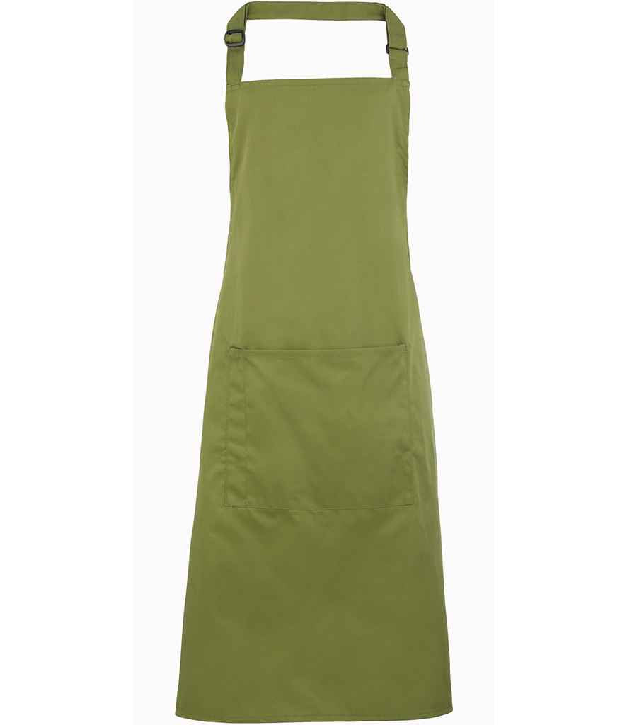 Premier 'Colours' Bib Apron with Pocket in ONE Oasis Green by Premier — Custom branded clothing by Print Press, featuring premium embroidery produced in our specialist print lab in the UK.