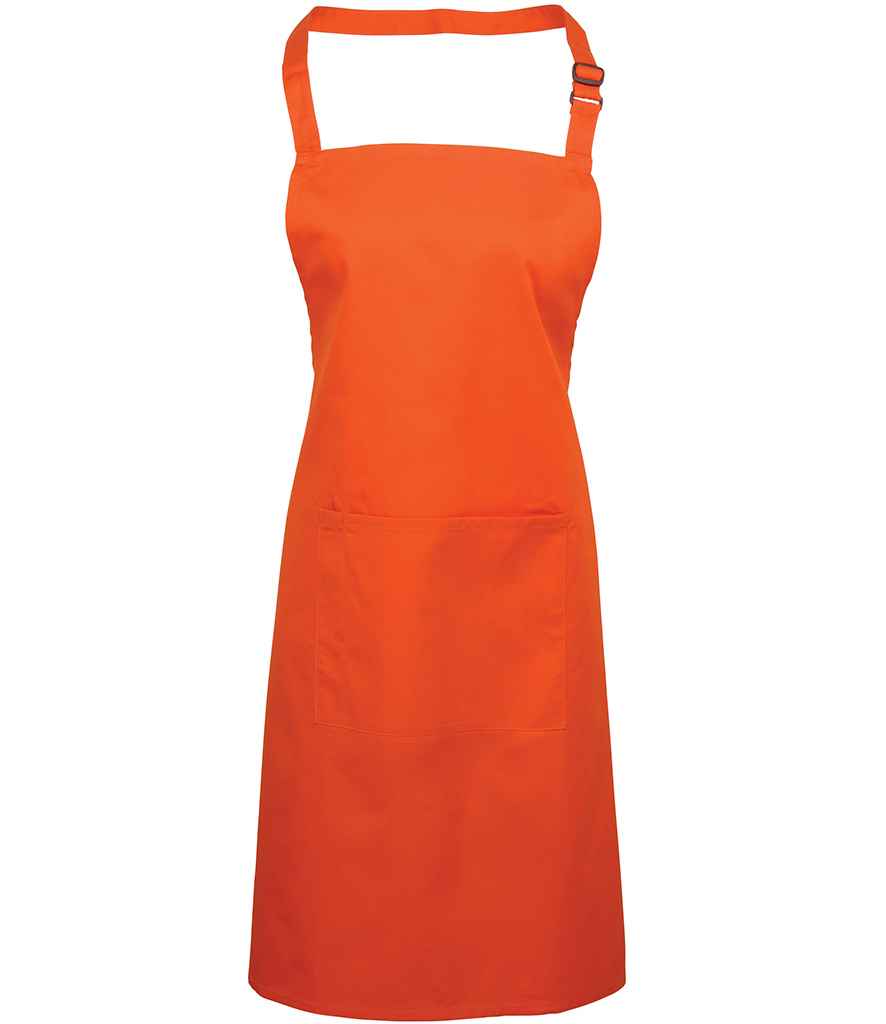 Premier 'Colours' Bib Apron with Pocket in ONE Orange by Premier — Custom branded clothing by Print Press, featuring premium embroidery produced in our specialist print lab in the UK.