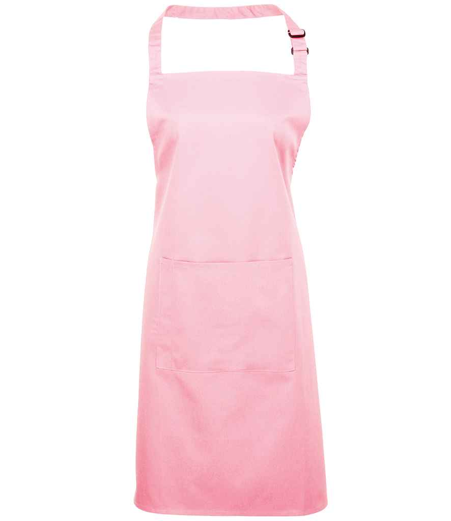 Premier 'Colours' Bib Apron with Pocket in ONE Pink by Premier — Custom branded clothing by Print Press, featuring premium embroidery produced in our specialist print lab in the UK.