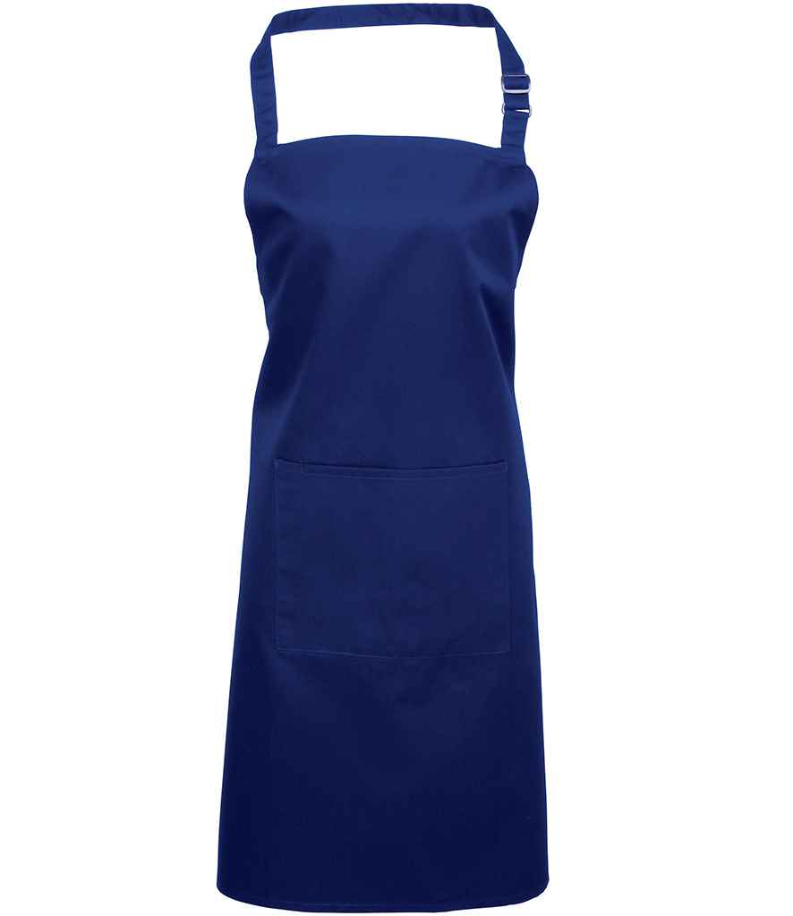 Premier 'Colours' Bib Apron with Pocket in ONE Royal Blue by Premier — Custom branded clothing by Print Press, featuring premium embroidery produced in our specialist print lab in the UK.