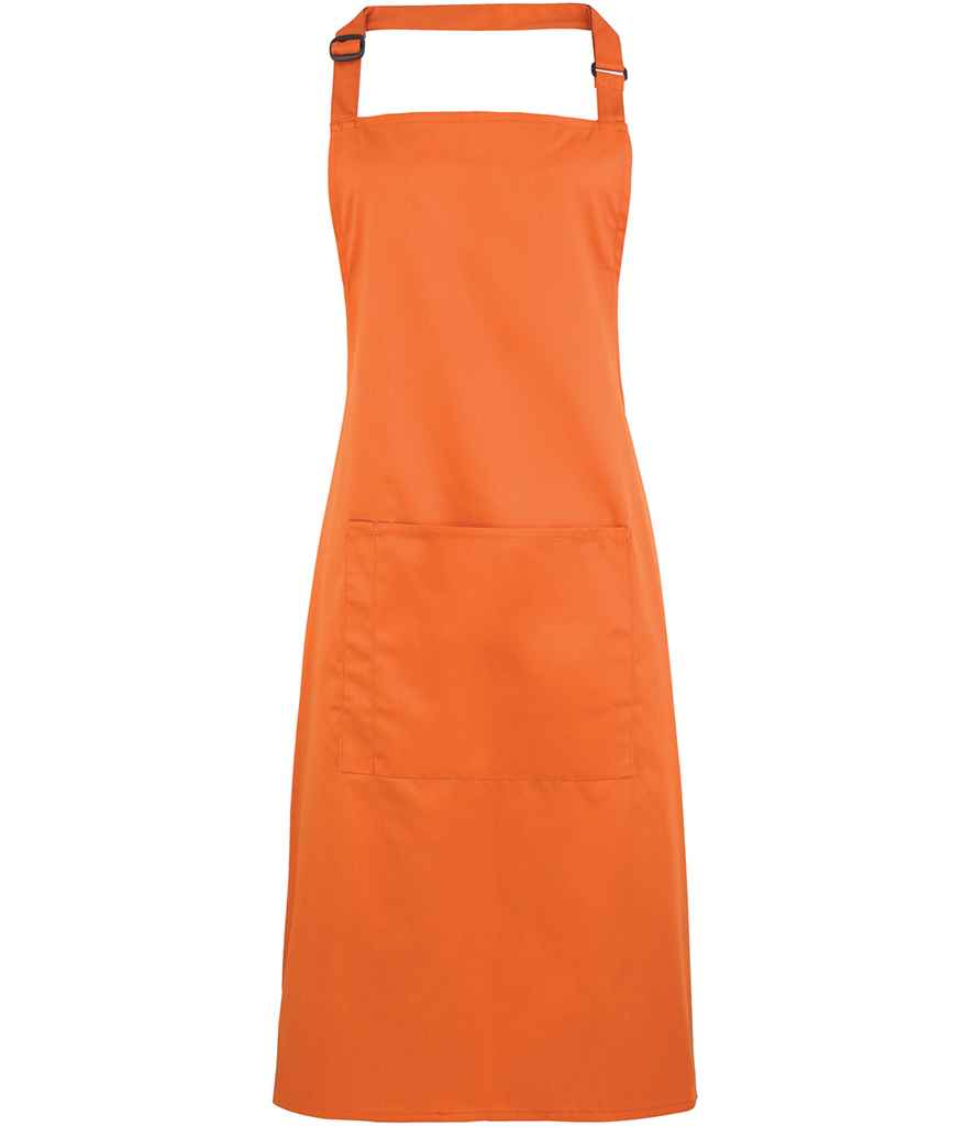Premier 'Colours' Bib Apron with Pocket in ONE Terracotta by Premier — Custom branded clothing by Print Press, featuring premium embroidery produced in our specialist print lab in the UK.