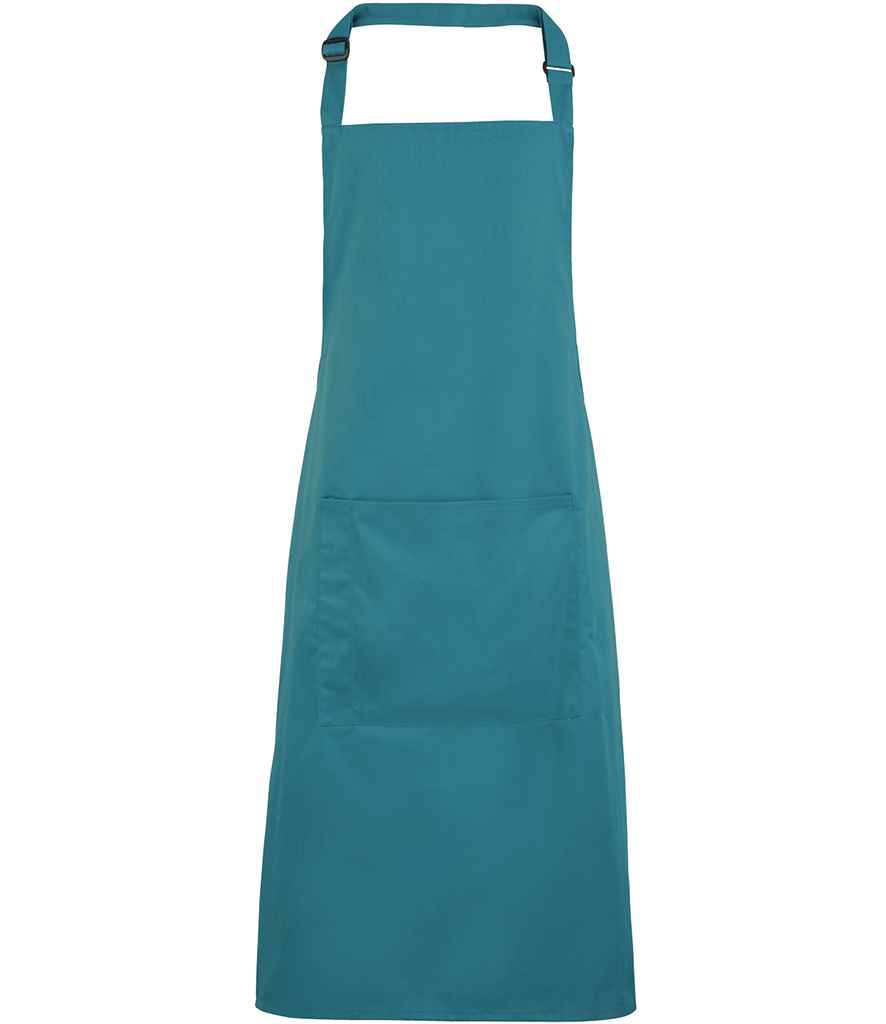 Premier 'Colours' Bib Apron with Pocket in ONE Teal by Premier — Custom branded clothing by Print Press, featuring premium embroidery produced in our specialist print lab in the UK.