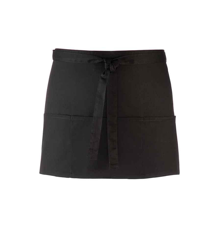 Premier 'Colours' 3 Pocket Apron in ONE Black by Premier — Custom branded clothing by Print Press, featuring premium embroidery produced in our specialist print lab in the UK.