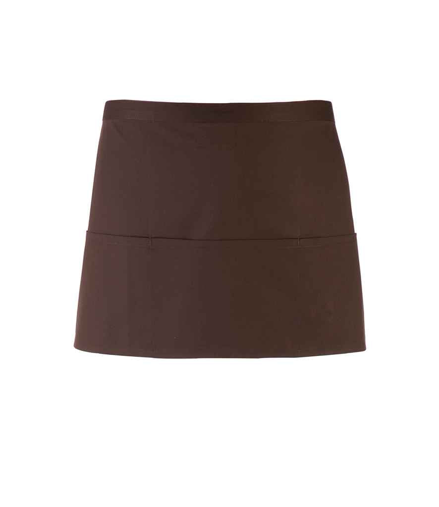Premier 'Colours' 3 Pocket Apron in ONE Brown by Premier — Custom branded clothing by Print Press, featuring premium embroidery produced in our specialist print lab in the UK.