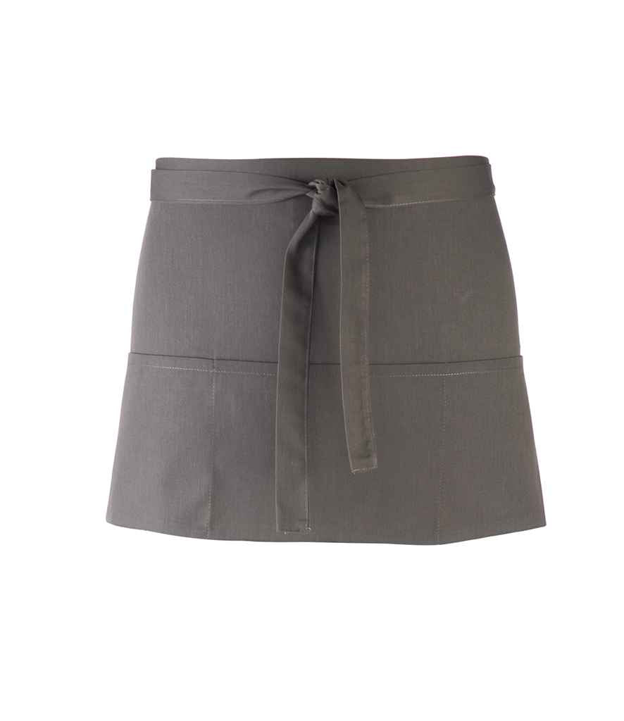 Premier 'Colours' 3 Pocket Apron in ONE Dark Grey by Premier — Custom branded clothing by Print Press, featuring premium embroidery produced in our specialist print lab in the UK.