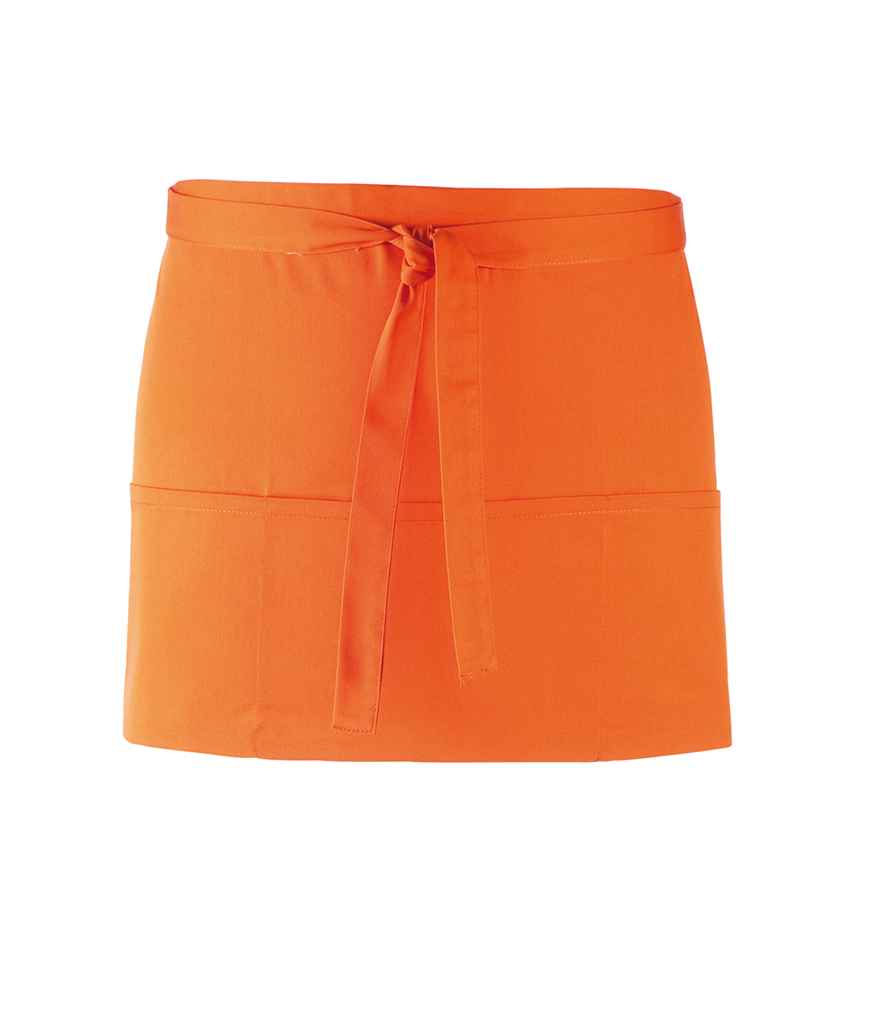 Premier 'Colours' 3 Pocket Apron in ONE Orange by Premier — Custom branded clothing by Print Press, featuring premium embroidery produced in our specialist print lab in the UK.