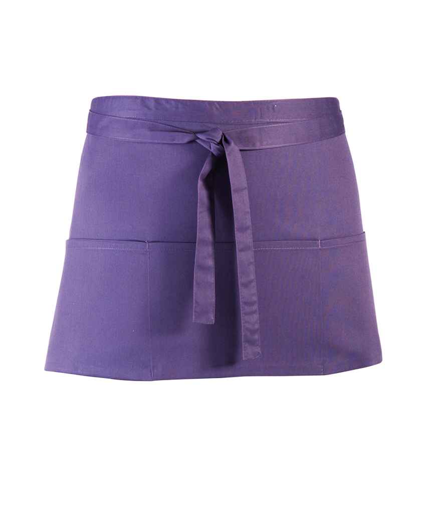 Premier 'Colours' 3 Pocket Apron in ONE Purple by Premier — Custom branded clothing by Print Press, featuring premium embroidery produced in our specialist print lab in the UK.