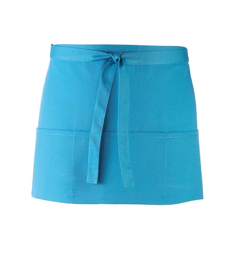 Premier 'Colours' 3 Pocket Apron in ONE Turquoise Blue by Premier — Custom branded clothing by Print Press, featuring premium embroidery produced in our specialist print lab in the UK.