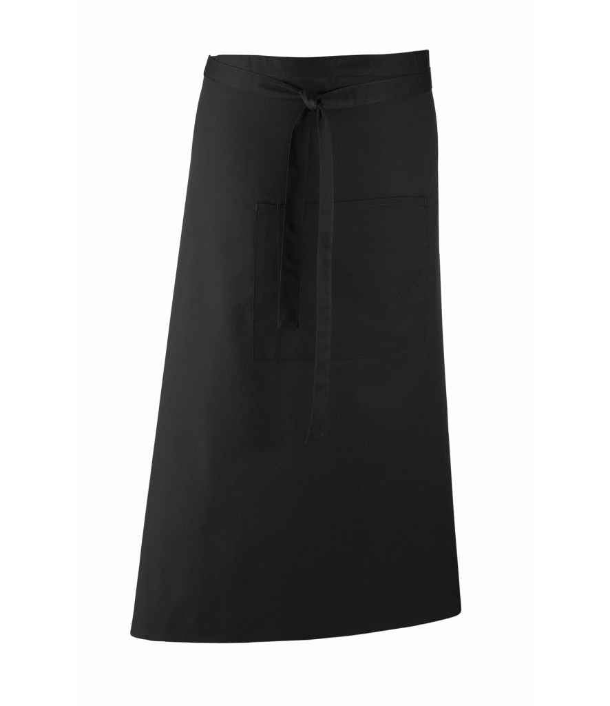Premier 'Colours' Bar Apron in ONE Black by Premier — Custom branded clothing by Print Press, featuring premium embroidery produced in our specialist print lab in the UK.