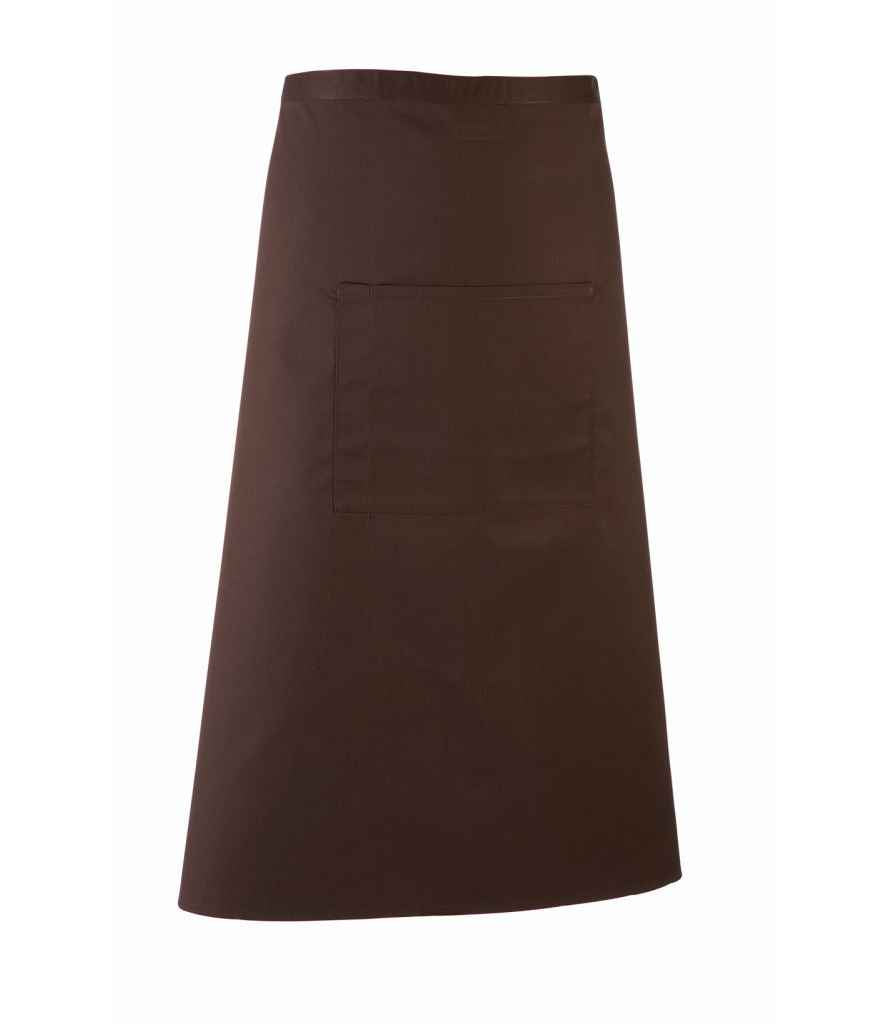 Premier 'Colours' Bar Apron in ONE Brown by Premier — Custom branded clothing by Print Press, featuring premium embroidery produced in our specialist print lab in the UK.