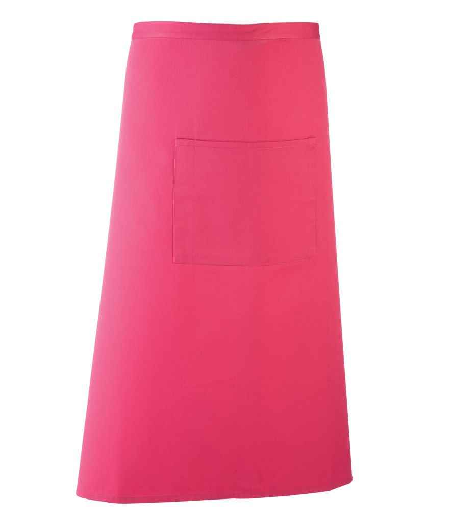 Premier 'Colours' Bar Apron in ONE Hot Pink by Premier — Custom branded clothing by Print Press, featuring premium embroidery produced in our specialist print lab in the UK.