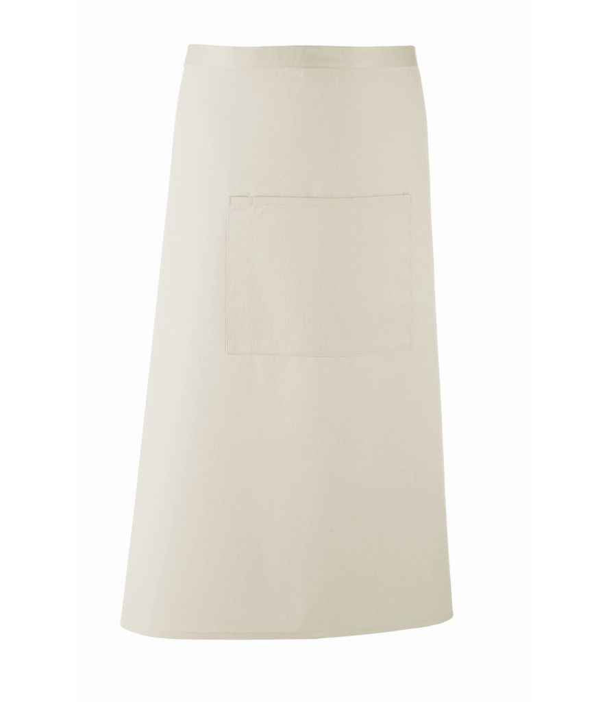 Premier 'Colours' Bar Apron in ONE Natural by Premier — Custom branded clothing by Print Press, featuring premium embroidery produced in our specialist print lab in the UK.